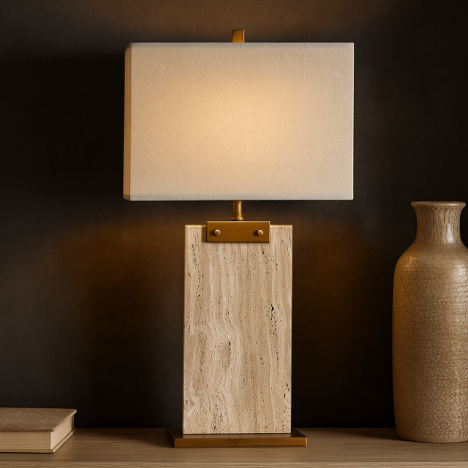 Topaz Travertine Table Lamp