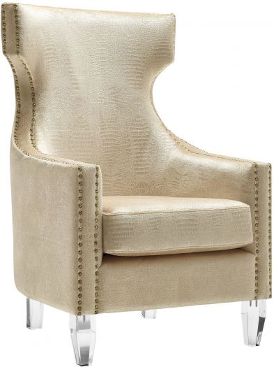 Gramercy Gold Croc Velvet Wing Chair