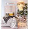 Arabelle Blush Velvet Bed in Twin