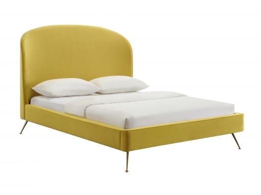 Vivi Burnt Gold Velvet Bed in King