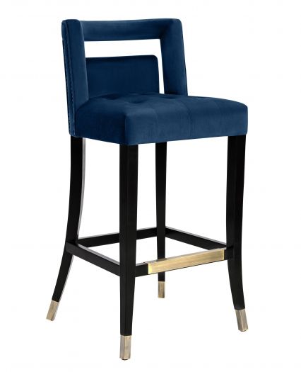 Hart Navy Velvet Bar Stool