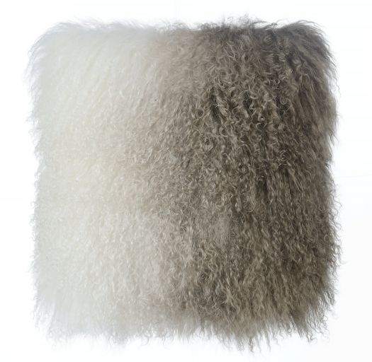 Tibetan Sheep Pillow White To Brown