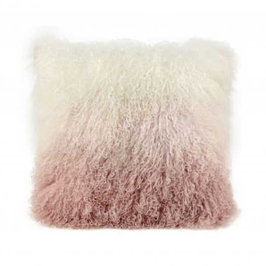 Tibetan Sheep Pillow White To Blush