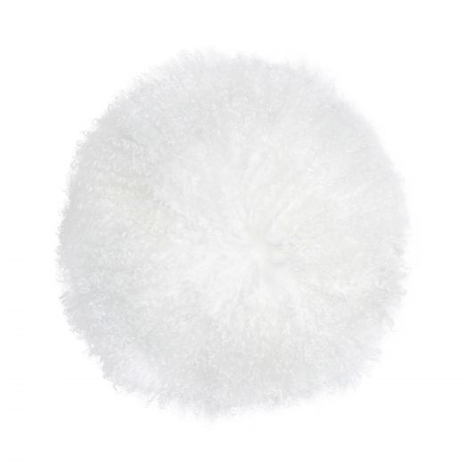 New Zealand White Sheepskin 16" Round Pillow