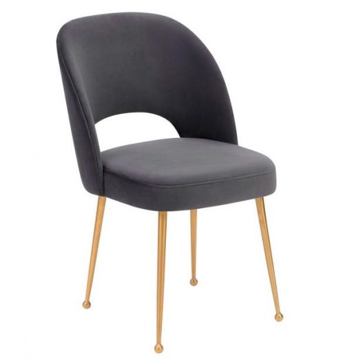 Swell Dark Grey Velvet Chair