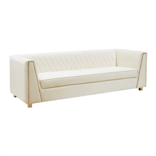 Wafa Cream Velvet Sofa