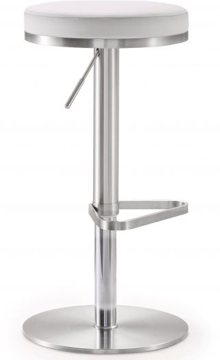 Fano White Steel Adjustable Barstool