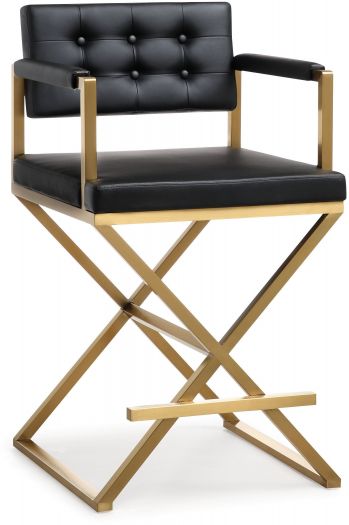 Director Black Gold Steel Counter Stool