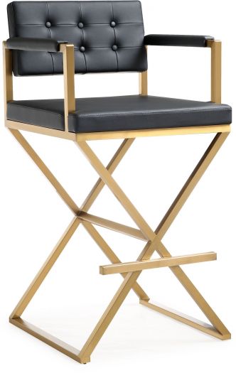 Director Black Gold Steel Barstool