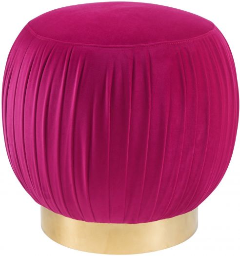 Tulip Pink Velvet Ottoman