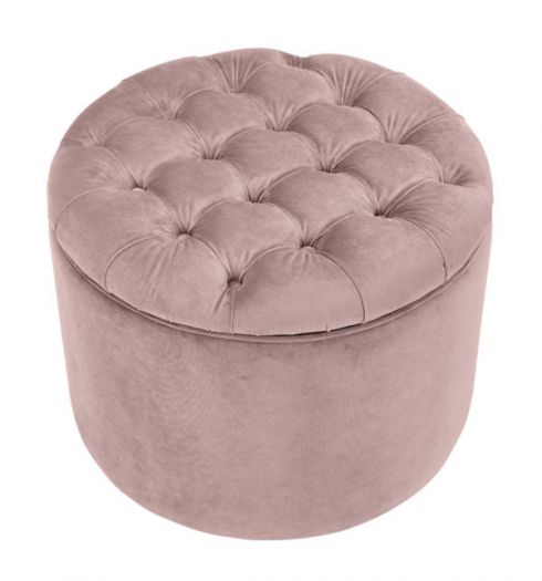 Queen Mauve Velvet Storage Ottoman