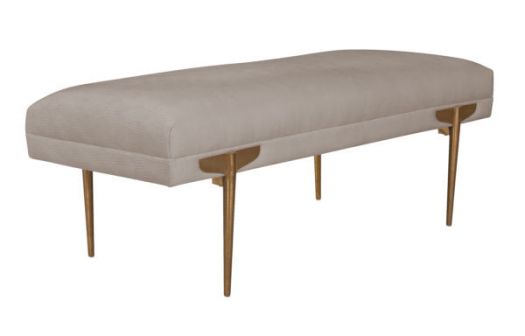 Brno White Waived Velvet Bench