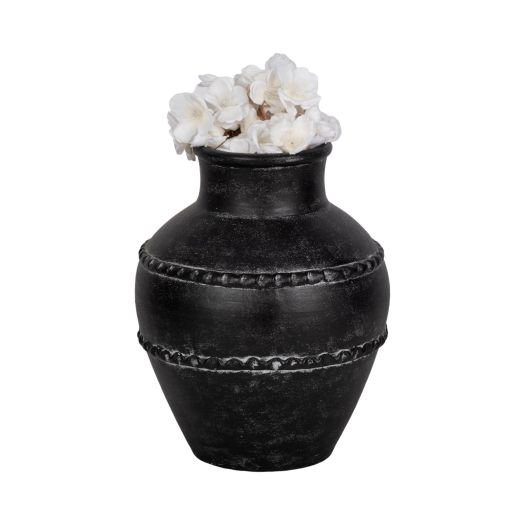 Traditional Terracotta Vase, Black