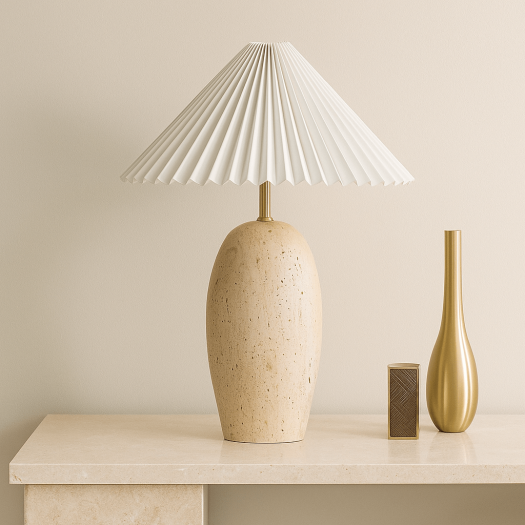 Travetine Table Lamp