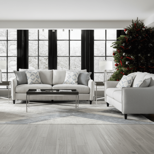 Trendy Grey Living Room Set ( Sofa+Loveseat)