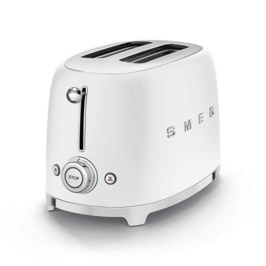 Smeg 50's Style 2-Slice Toaster, White Matte 