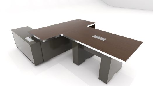  L shaped Office Desk with Meeting Table Attached