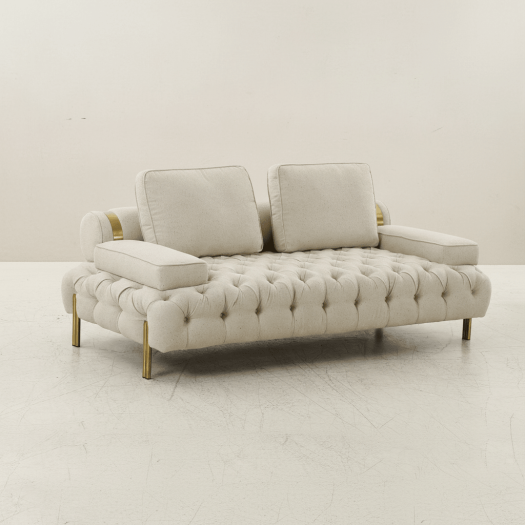 Tufting Beige 2 Seater Loveseat
