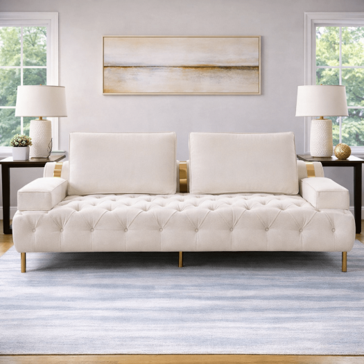 Tufting Tan Loveseat