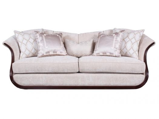 Wood Framed Upholstered Ivory Sofa KD