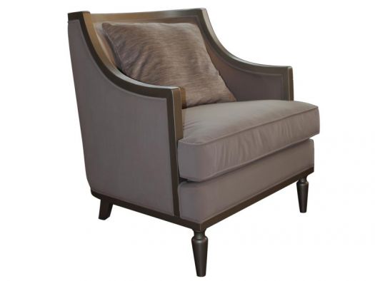 Wood Frame Upholstered Beige Chair KD