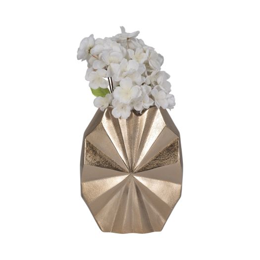 Udine Small Metal Vase, Gold/Black