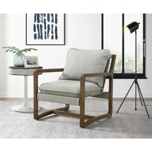 Spitfire Wood Trim Chair In Mekinney Charcoal