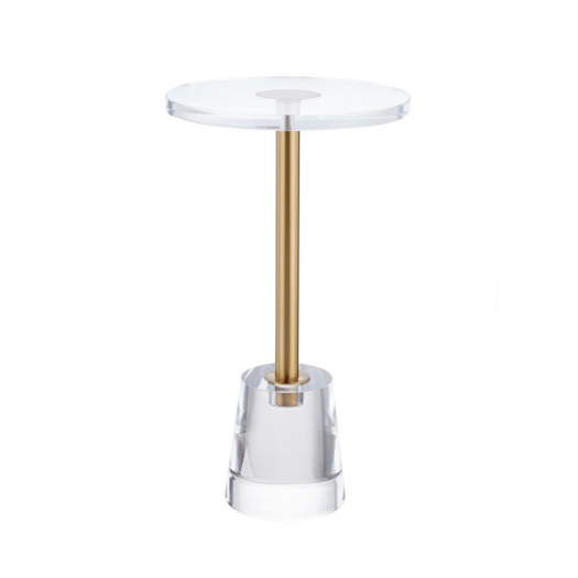 Acrylic Accent table with Crystal marble base