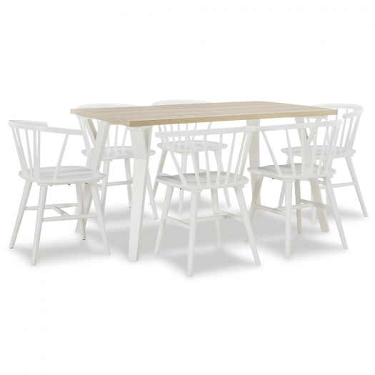 Grannen White Dining Set (6 Chairs)