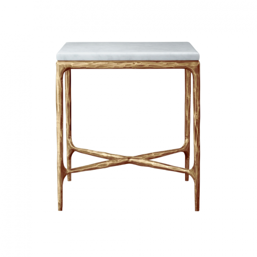 Square Side Table with Marble Top