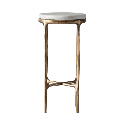 Round Accent Table with Marble Top