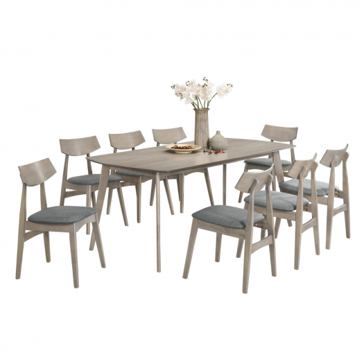 Megan grey wash dining table-8 seater set