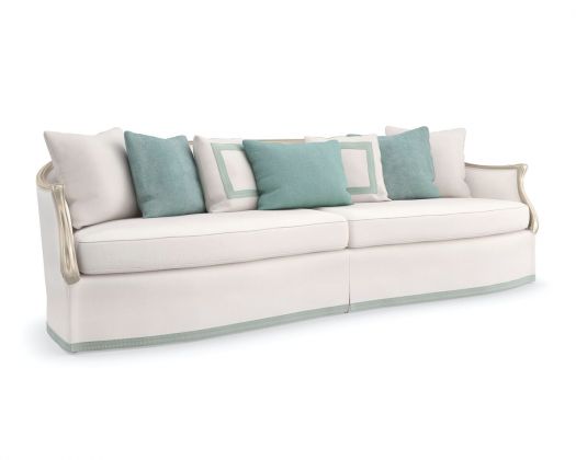 Intl-Classic Upholstery - Skirted Le Canape XL 110' Sofa (Teal Version)