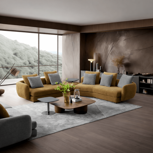 Urban Elegance Ginger Yellow Sectional W313