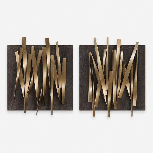 Uttermost Crosshatch Metal Wall Decor Set/2