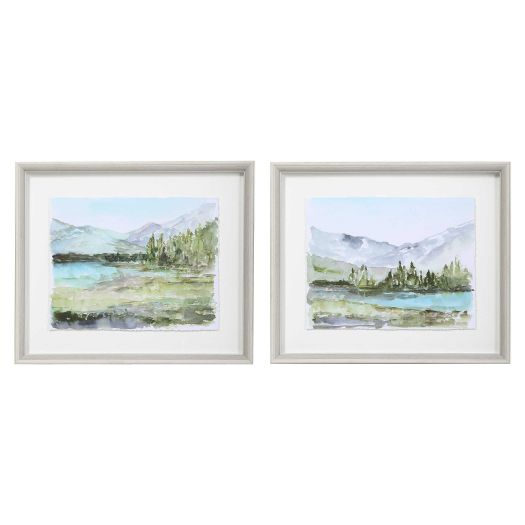 Plein Air Reservoir Framed Prints, S/2