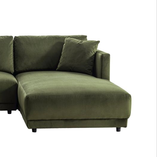 Velano Velvet Green Sectional Right