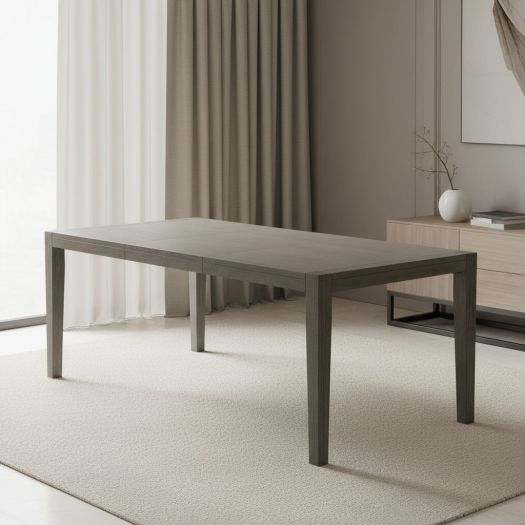 Versailles Contemporary Rectangular Dining Table With 1x24 leaf in Grey