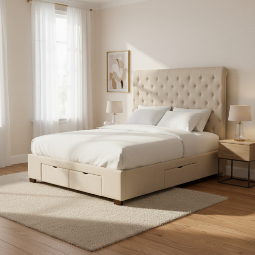 Waldorf Storage Bed Boulder Sand