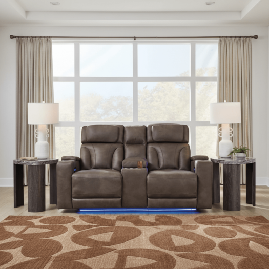 Warrior Peak Power Reclining Loveseat with Console