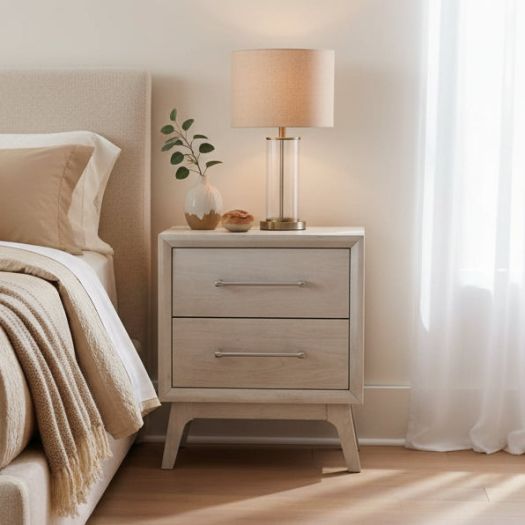 Westland 2-Drawer Nightstand in Almond