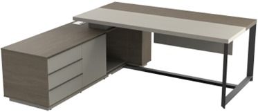 L-shaped Veneer Desk