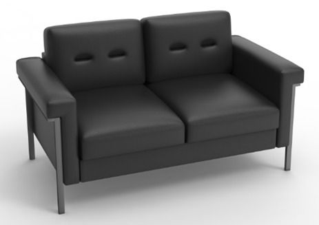 Black Leather Loveseat 