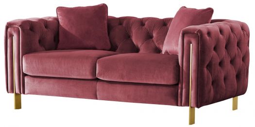 Roots Royal Plum Velvet Loveseat