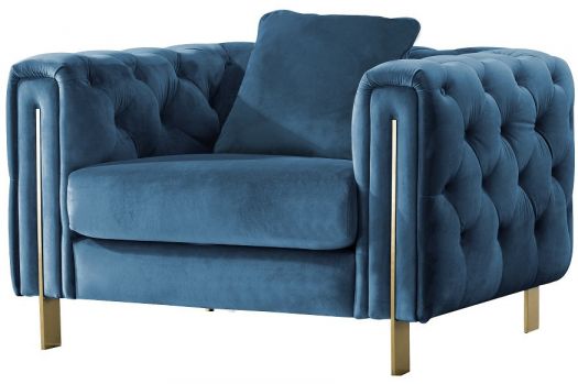 Royal French Blue Velvet Chair