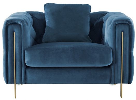 Royal French Blue Velvet Chair