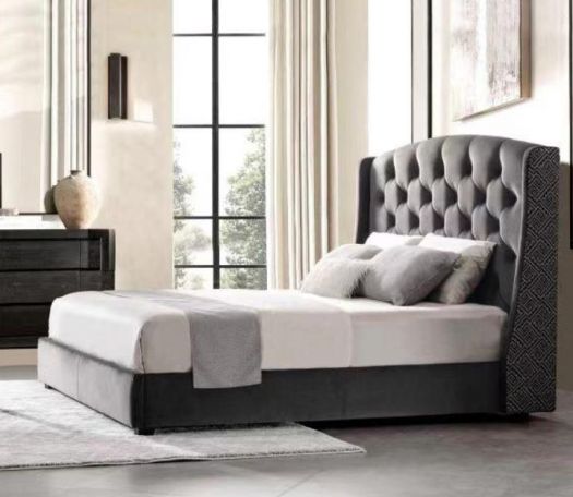 Ash Upholstered King Bed