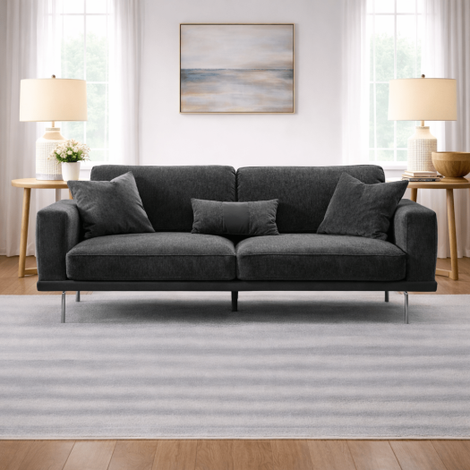 Whisper Soft Black Sofa W230