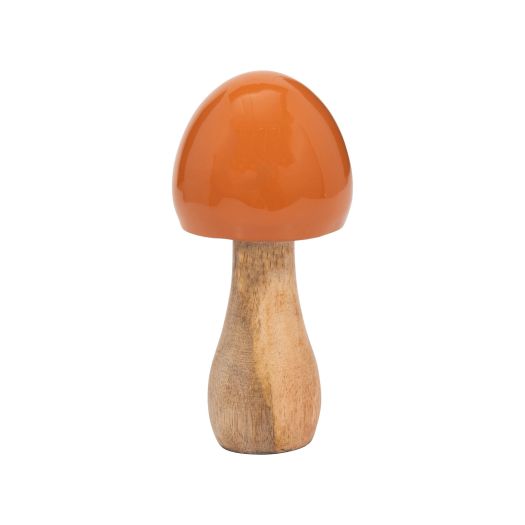 WOOD, 6 CONED MUSHROOM, BURNT ORANGE