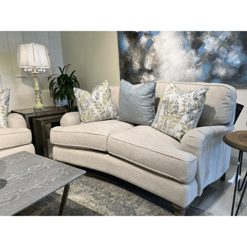 WOOD FRAME UPHOLSTERED BEIGE LOVESEAT